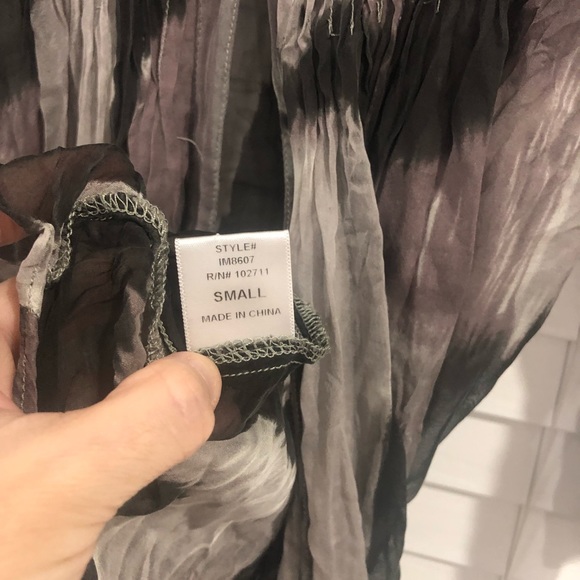 Gibson Blouse Gray And Black With Transparency - Picture 6 of 6